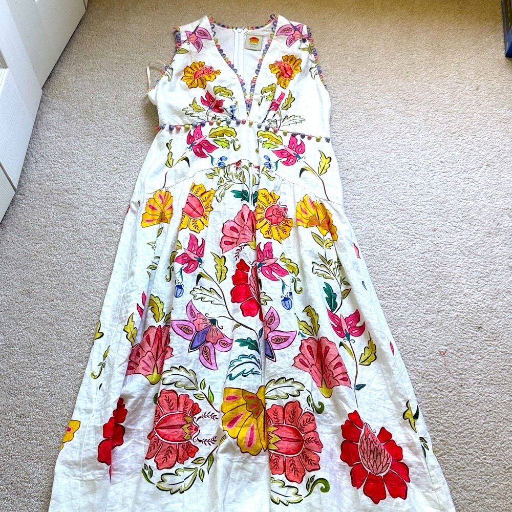 FARM RIO “Floral insects” linen long dress - Picture 2 of 8